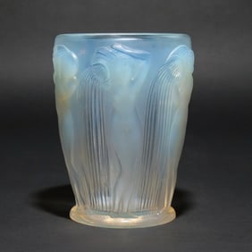 RENE LALIQUE OPALESCENT BACCHANTES VASE