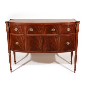 FEDERAL FLAME MAHOGANY BOWFRONT HALF SIDEBOARD