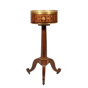 RARE NAPOLEONIC LEATHER TABLE A CAFE
