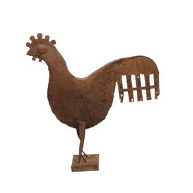 FULL-BODIED FOLK ART ROOSTER FIGURE