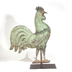 MONUMENTAL FULL-BODIED ROOSTER WEATHERVANE