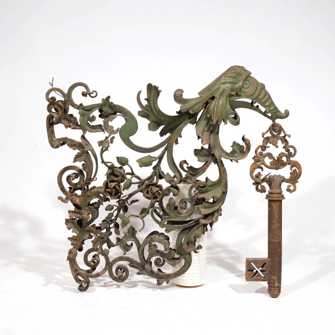 FRENCH PATINATED METAL LOCKSMITH'S TRADE SIGN (1 of 10)