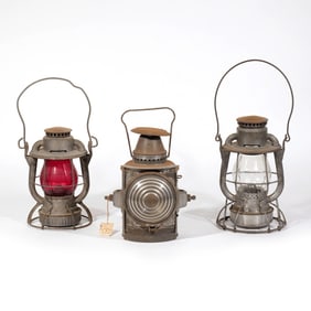 (3pc) DIETZ, ADLAKE RAILROAD LANTERNS