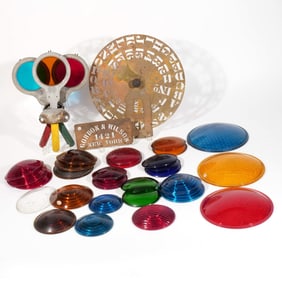 GROUP of RAILROAD LANTERN GLASS LENSES