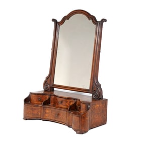 WALNUT MARQUETRY DRESSING MIRROR
