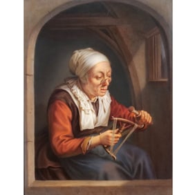 BERLIN KPM PORCELAIN PLAQUE after GERRIT DOU