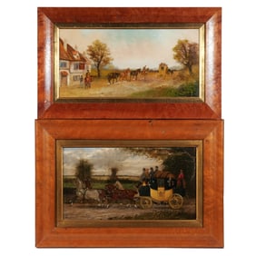 (2pc) ENGLISH COACHING PAINTINGS