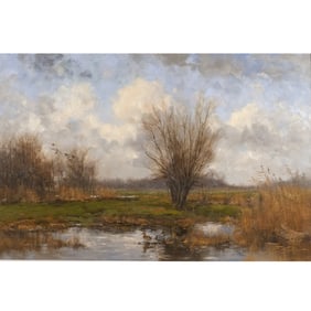 20th C. LANDSCAPE, SIGNED INDISTINCTLY