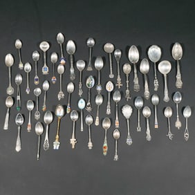 COLLECTION of SILVER SOUVENIR SPOONS
