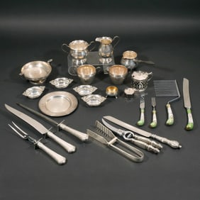 (24pc) CARTIER & OTHER STERLING HOLLOWWARE