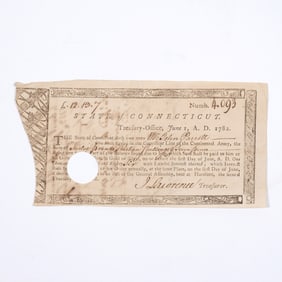1782 CONNECTICUT REVOLUTIONARY WAR BOND