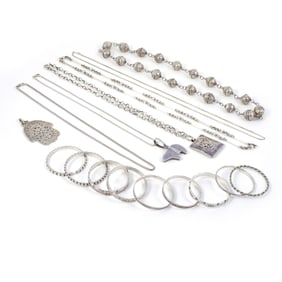 GROUP OF STERLING SILVER LADY'S JEWELRY