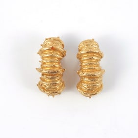 PAIR 18K GOLD CLIP EARRINGS