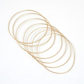 (7pc) 18K GOLD WIRE BANGLES