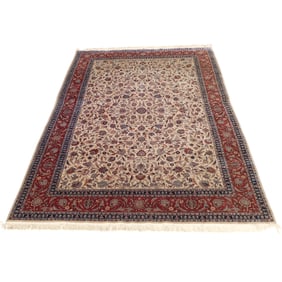 LATE 20TH C. PERSIAN PARTIAL SILK AREA CARPET