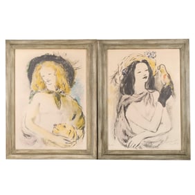 (2pc) MARCEL VERTES (Hungarian, 1895-1961)