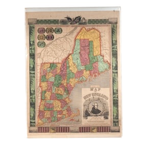 1847 MAP of NEW ENGLAND