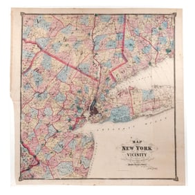 1857 MAP of NEW YORK & VICINITY