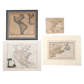 (4pc) 18th CENTURY MAPS of the AMERICAS