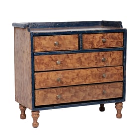 ANTIQUE DIMINUTIVE PAINTED CHEST