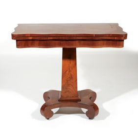 AMERICAN GRECIAN REVIVAL MAHOGANY GAMESTABLE