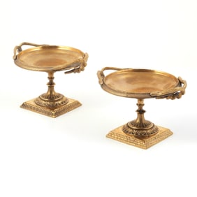 PAIR OF NEOCLASSICAL GILT-BRONZE TAZZAS