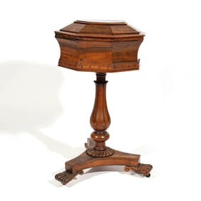 WILLIAM IV ROSEWOOD PEDESTAL TEAPOY