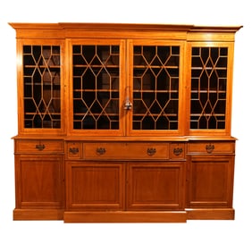 GEORGE III-STYLE INLAID SATINWOOD SECRETARY