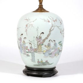 QING DYNASTY CHINESE GINGER JAR LAMP