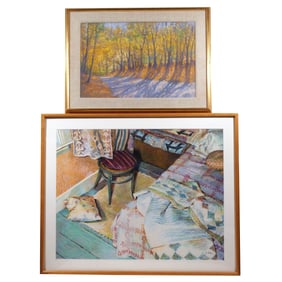 (2pc) AMERICAN PAINTINGS, 20th century
