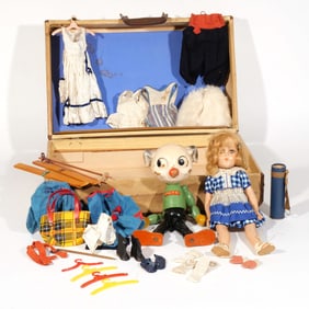 (2pc) VINTAGE DOLLS with ACCESSORIES