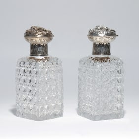 PAIR of ENGLISH CRYSTAL BOTTLES