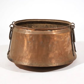 ANTIQUE COPPER & IRON BASIN