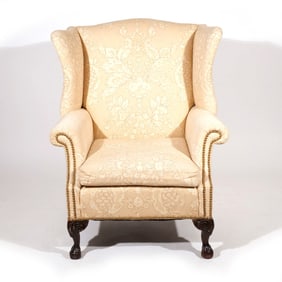 CHIPPENDALE-STYLE WING CHAIR