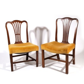 PAIR of CHIPPENDALE FORMAL DINING SIDE CHAIRS