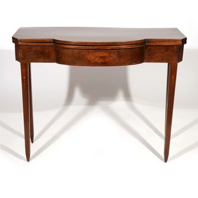 PERIOD FEDERAL MAHOGANY INLAID GAMESTABLES