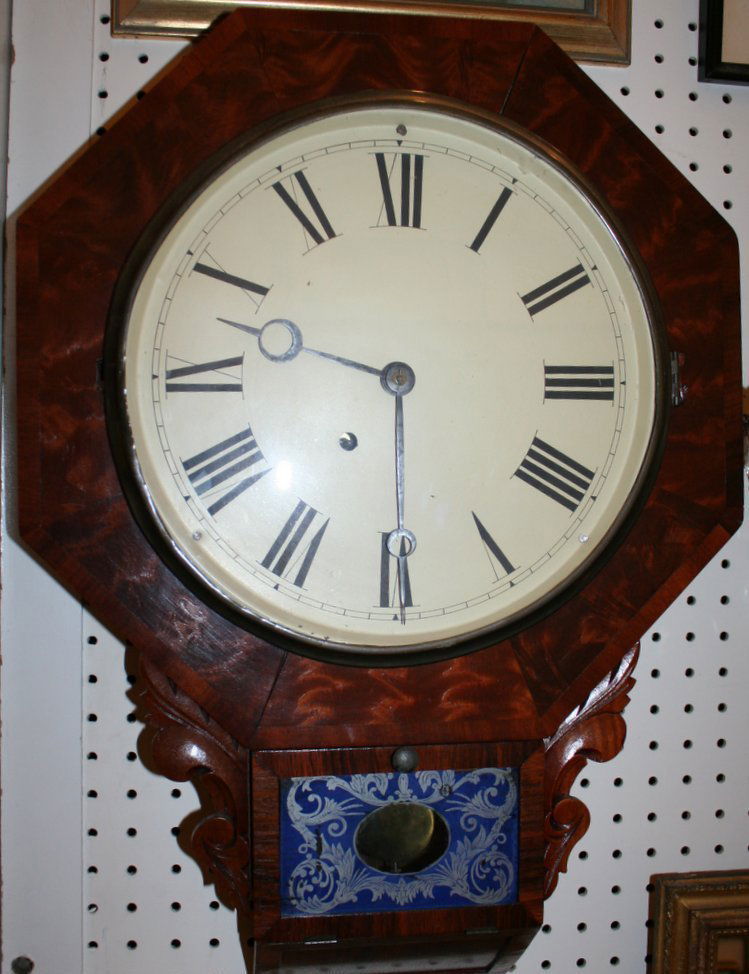 418) NEW HAVEN CLOCK CO. 8-DAY + 1 WALL CLOCK,: H: 24" W: 16 ½"