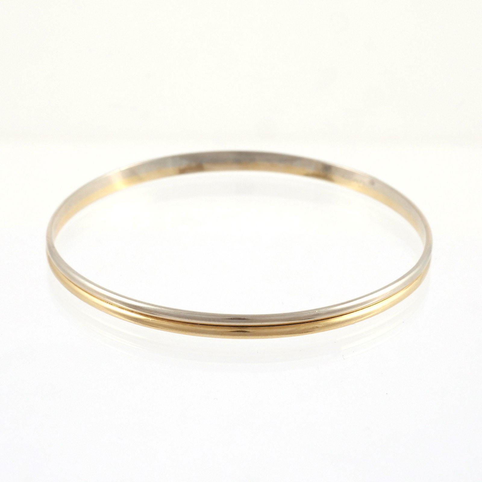 CARTIER TWO-TONE 18K GOLD BANGLE BRACELET (1 of 5)