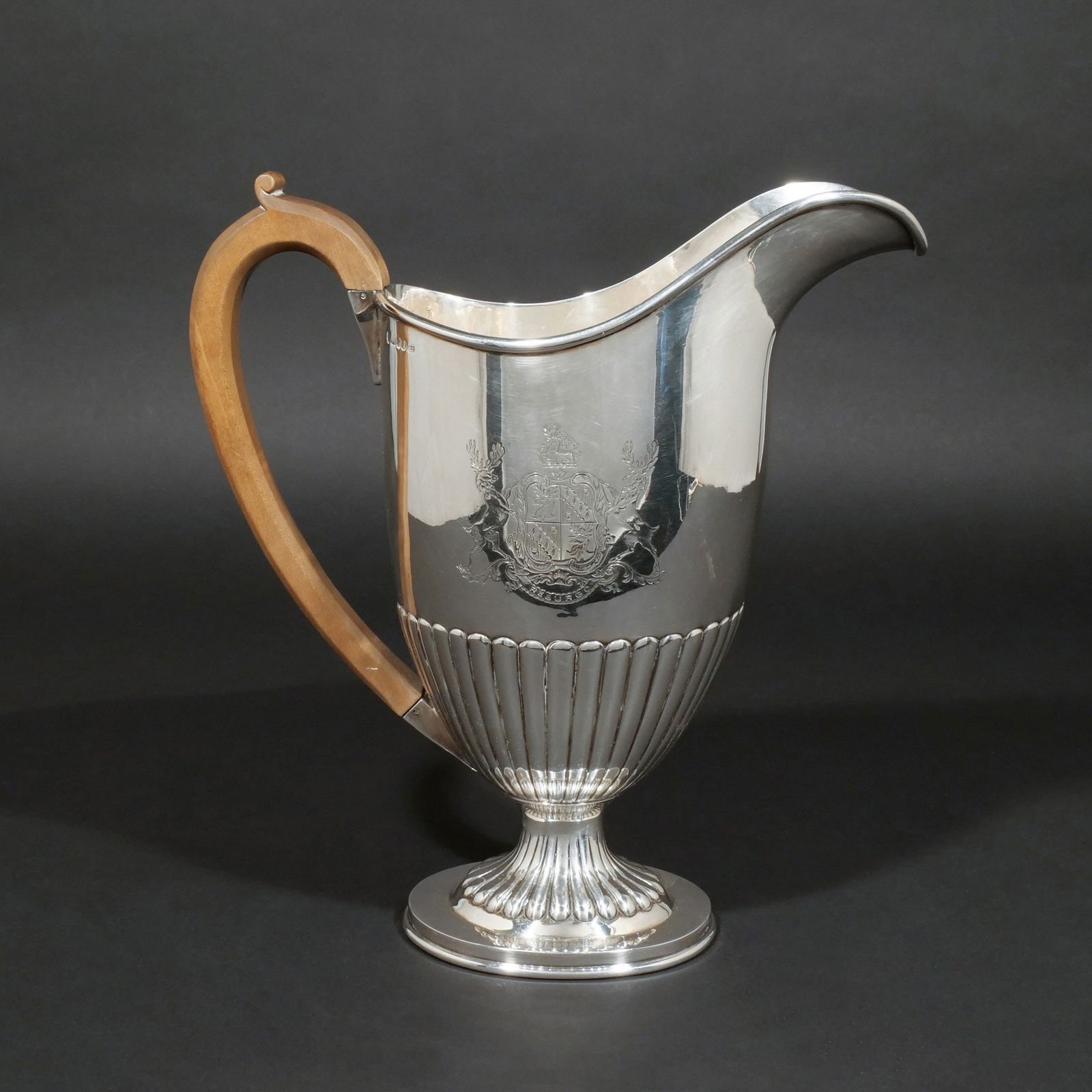 LARGE GEORGE III ARMORIAL SILVER WATER PITCHER (1 of 6)