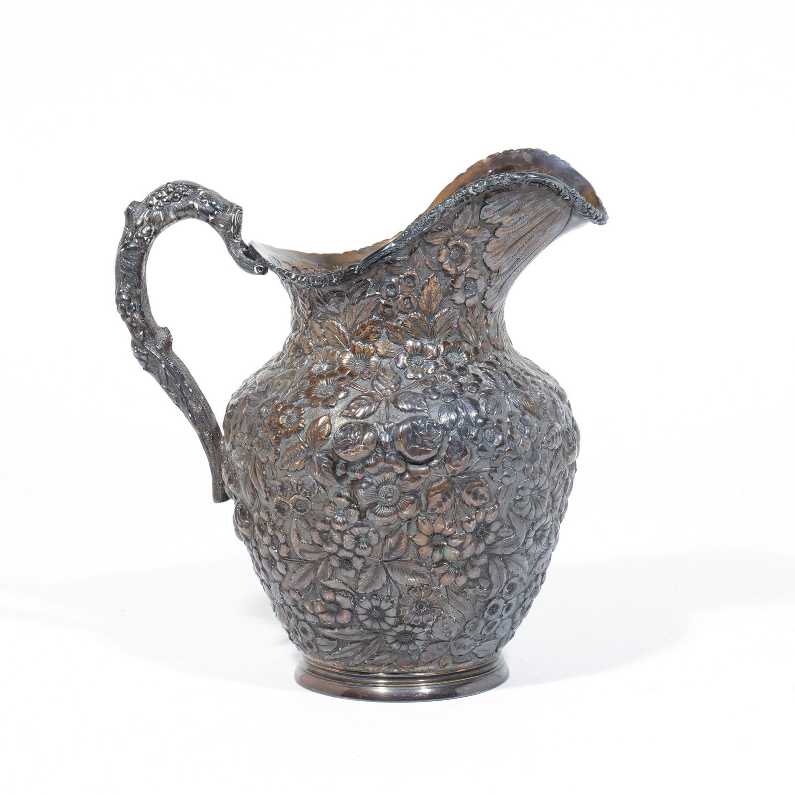 AMERICAN REPOUSSE STERLING SILVER WATER PITCHER (1 of 8)