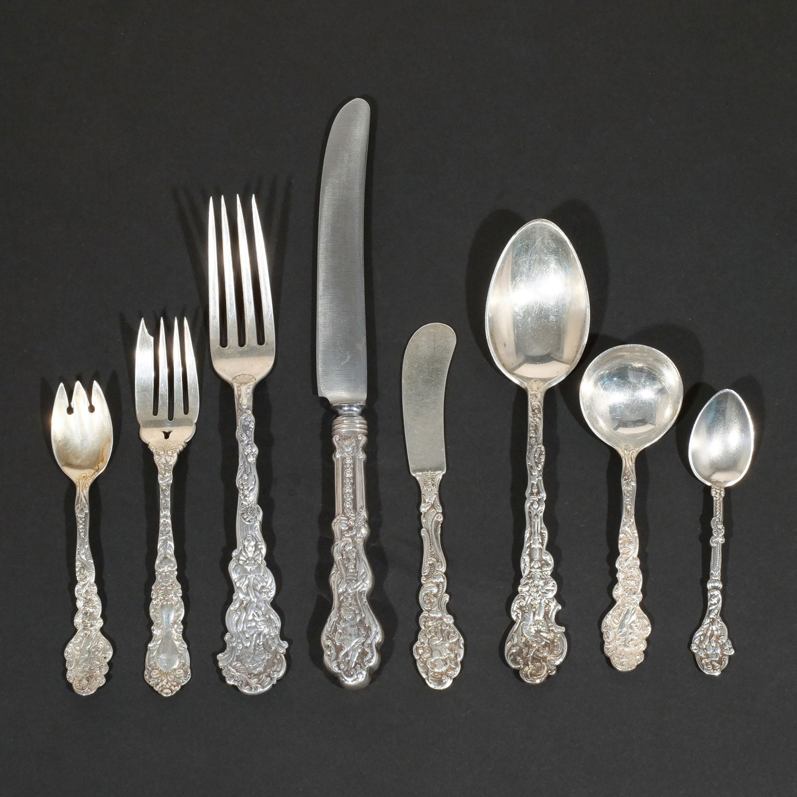 (56pc) GORHAM STERLING SILVER FLATWARE SERVICE (1 of 10)