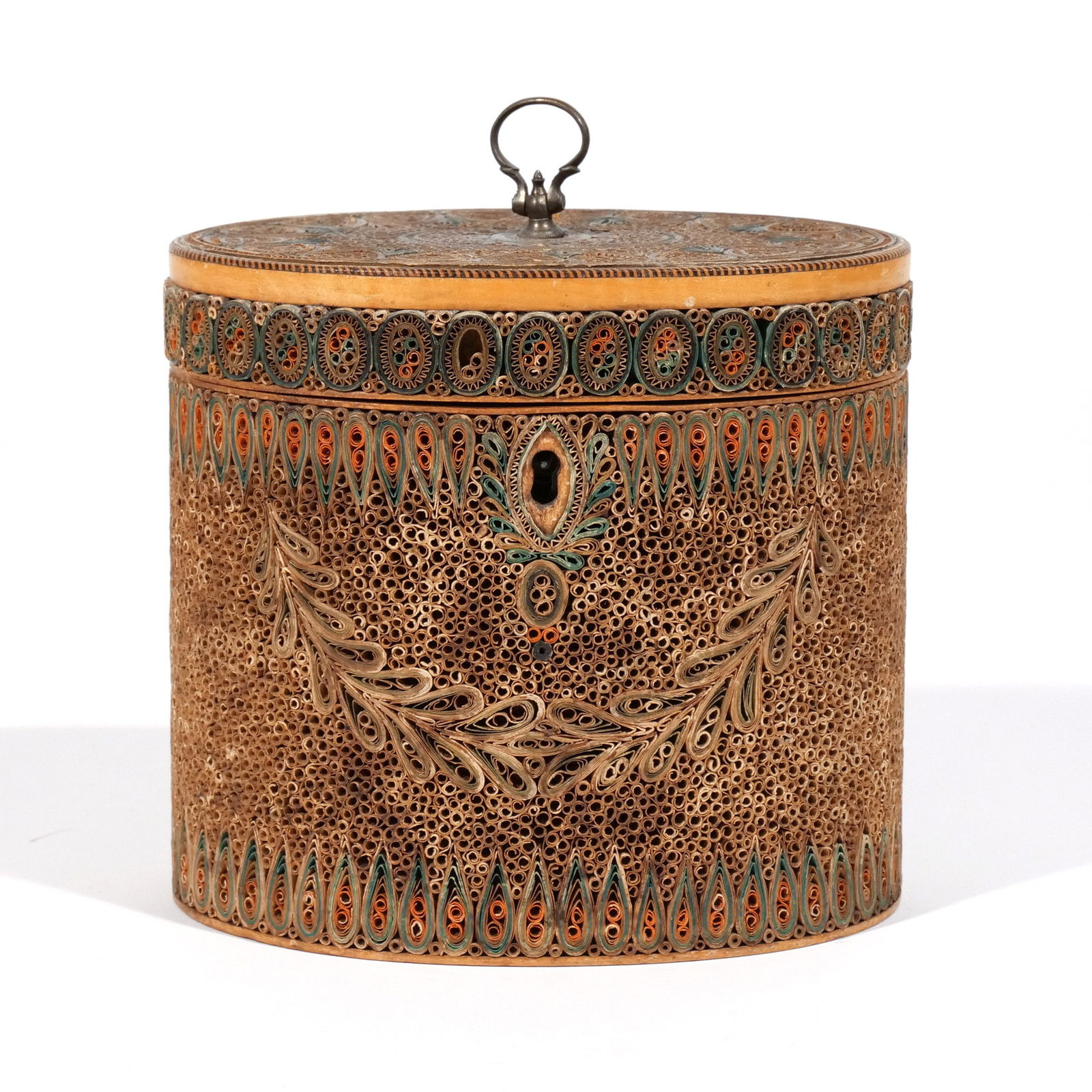 GEORGE III QUILLWORK TEA CADDY (1 of 8)