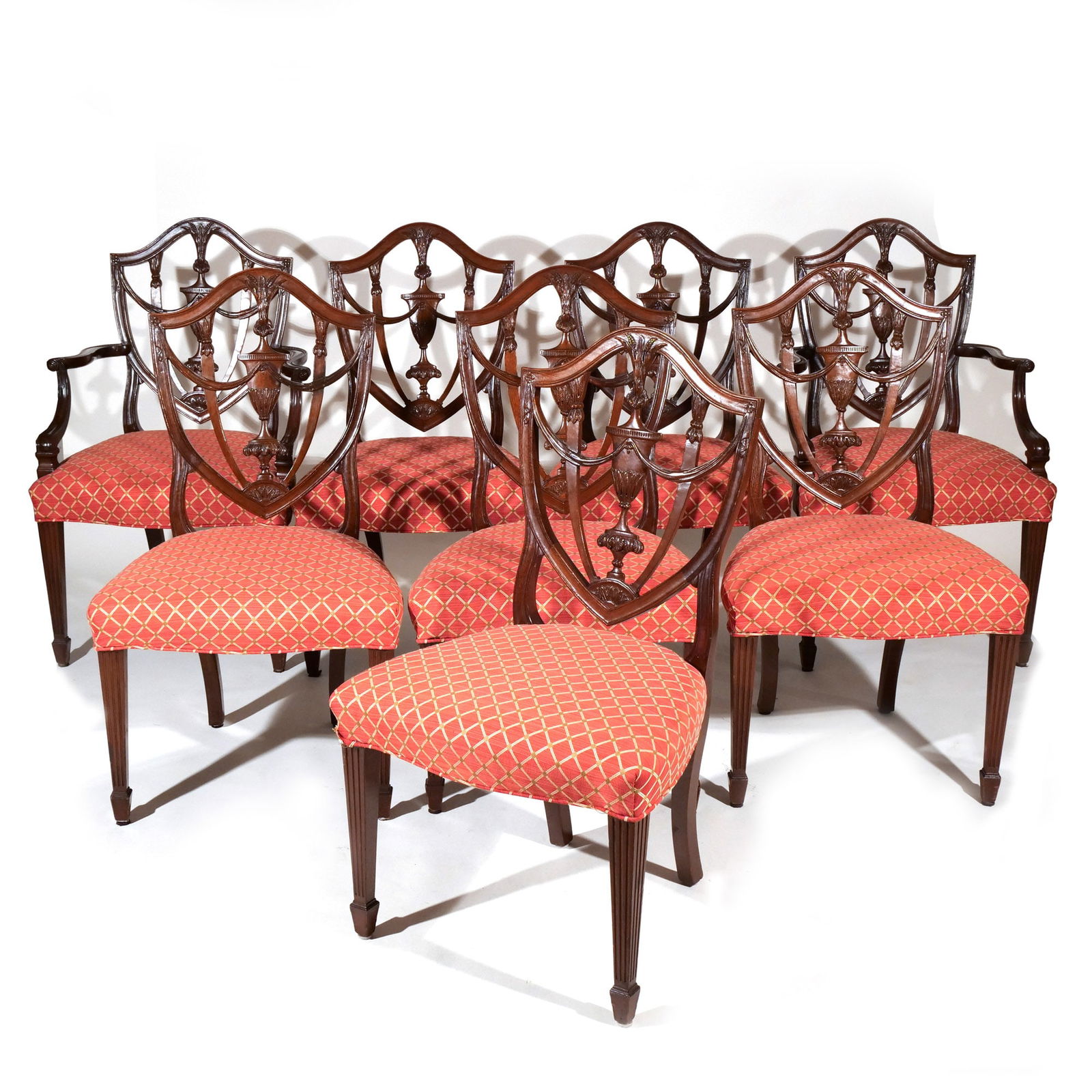 (8pc) HEPPLEWHITE MAHOGANY DINING CHAIRS (1 of 14)