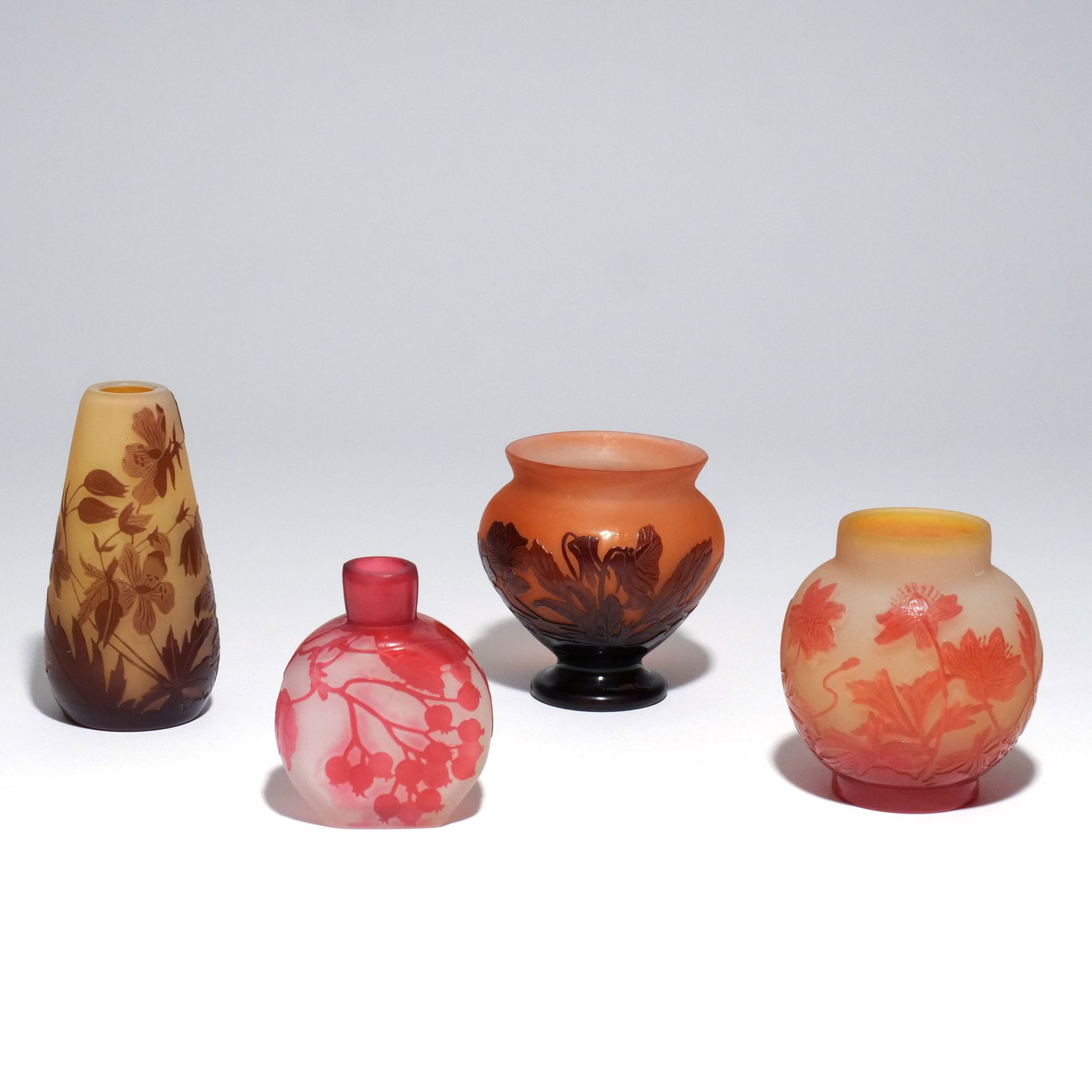 (4pc) EMILÉ GALLE CAMEO GLASS VASES (1 of 13)