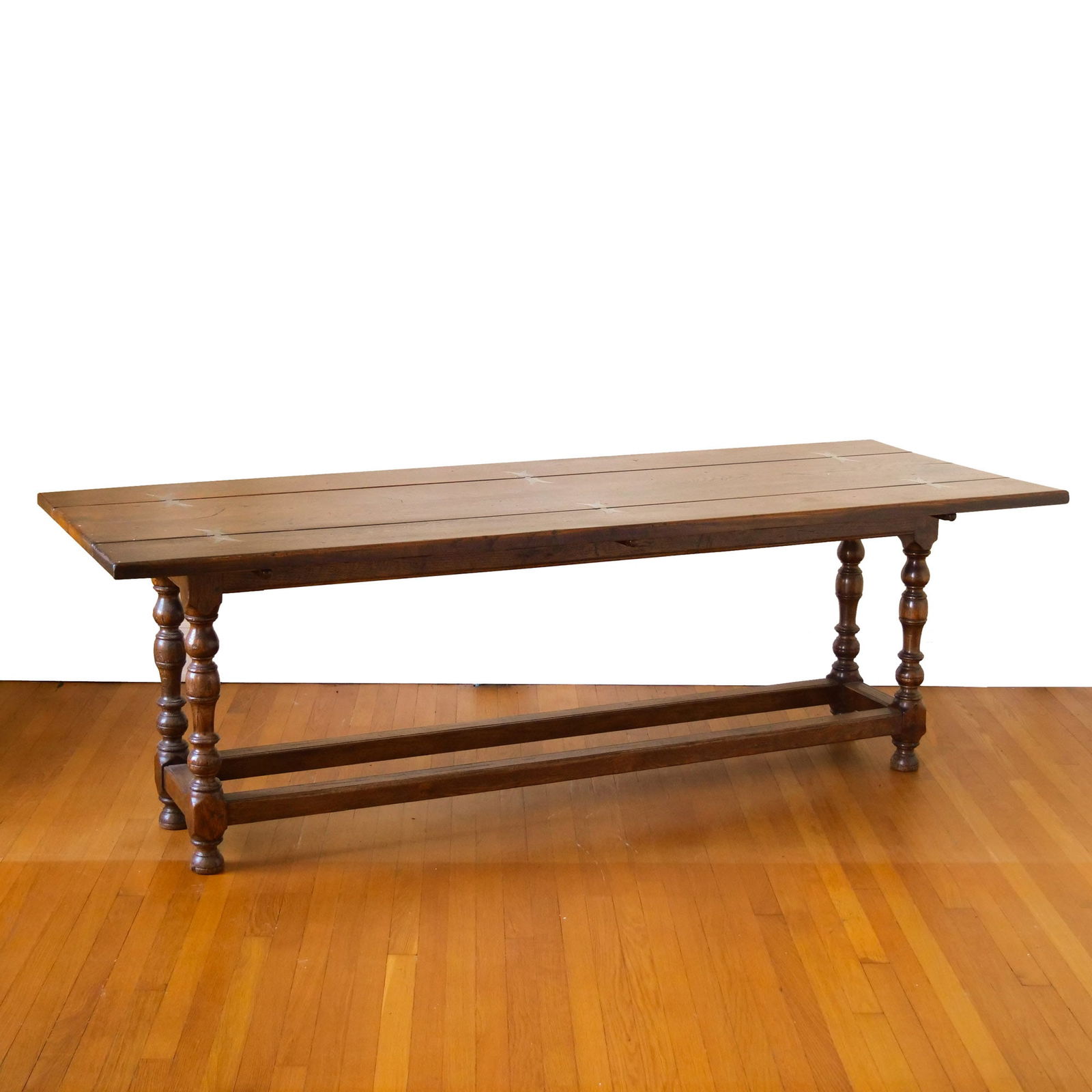 ENGLISH SUFFOLK OAK FOLD OVER REFECTORY TABLE (1 of 10)