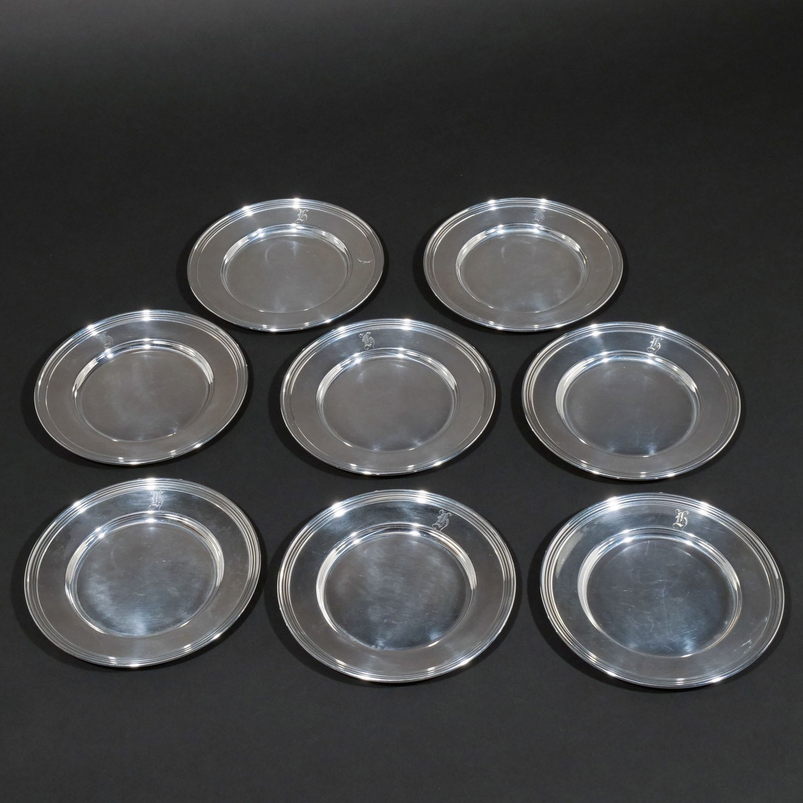 (8pc) STERLING SILVER BREAD & BUTTER PLATES (1 of 5)