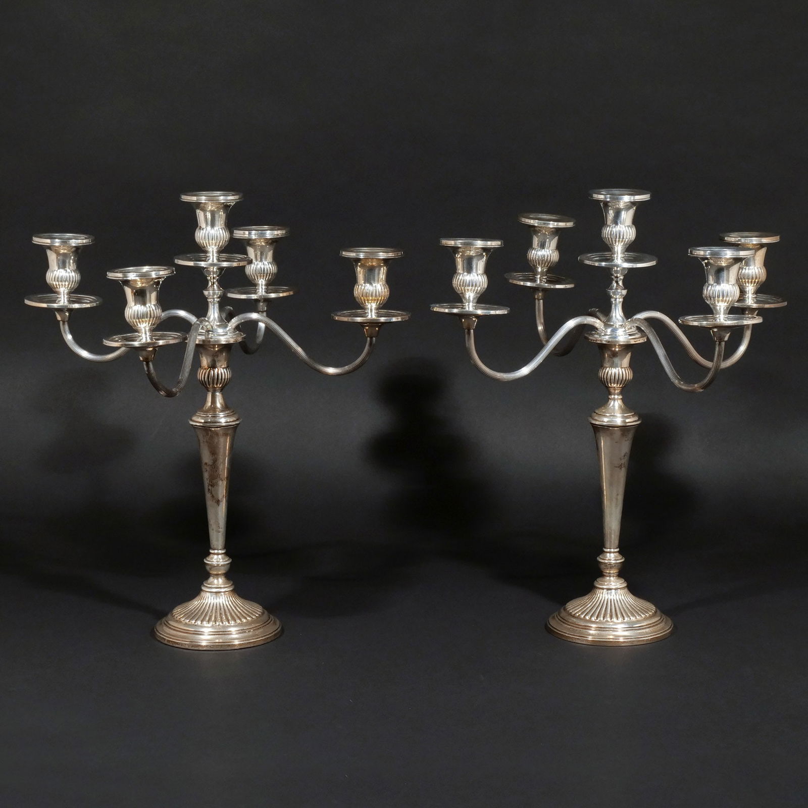 PAIR OF THEODORE B. STARR STERLING CANDELABRA (1 of 5)
