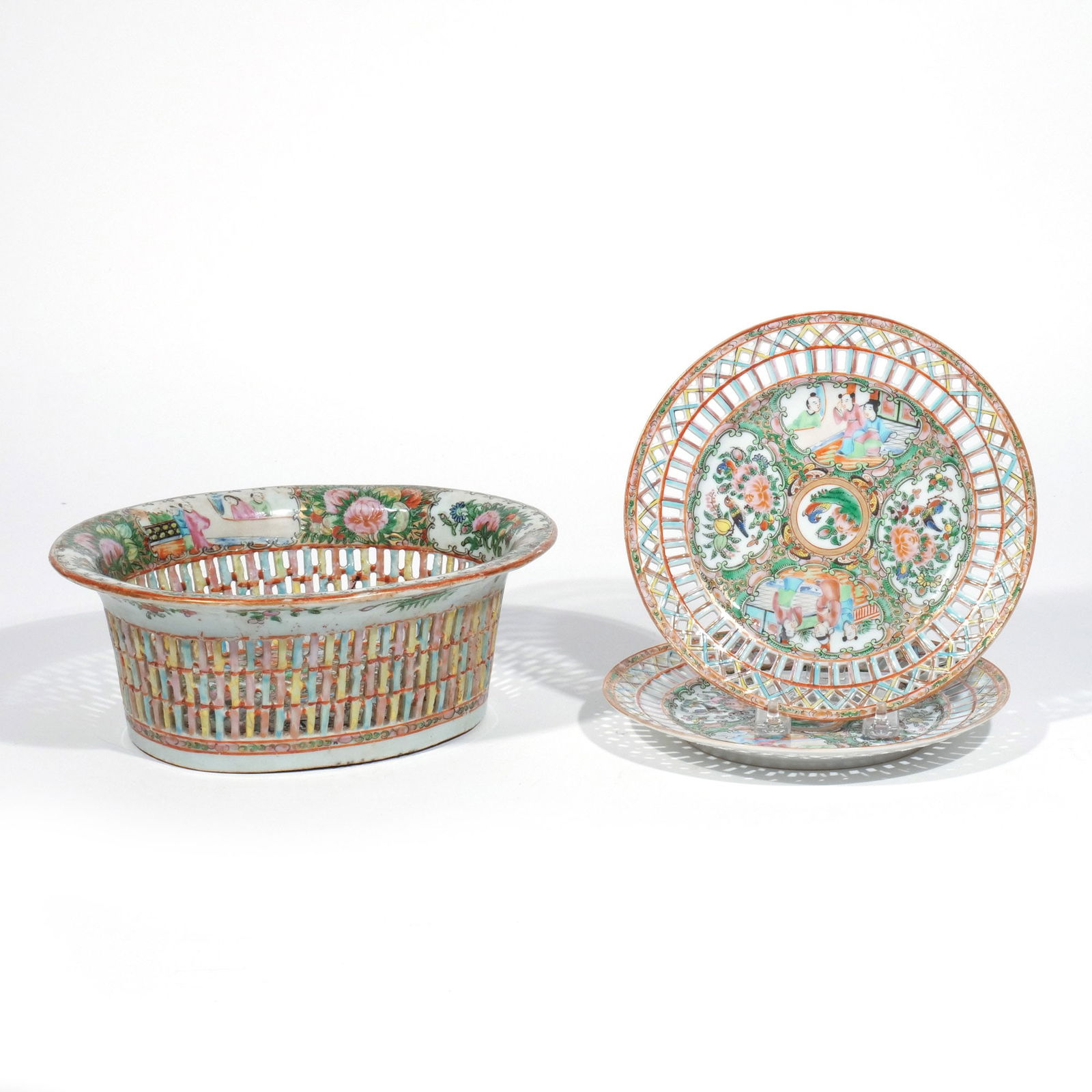 (3pc) RETICULATED CHINESE EXPORT PORCELAIN (1 of 5)