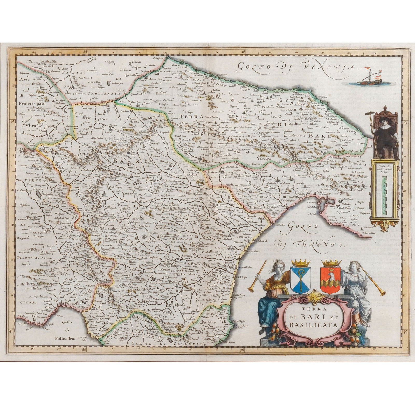 C. 1640 MAP of SOUTHEASTERN ITALY | Blaeu (1 of 7)