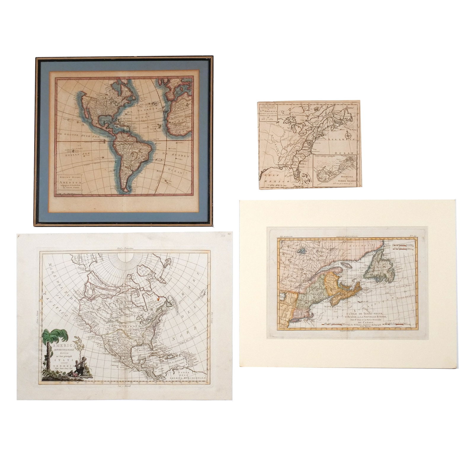 (4pc) 18th CENTURY MAPS of the AMERICAS (1 of 7)